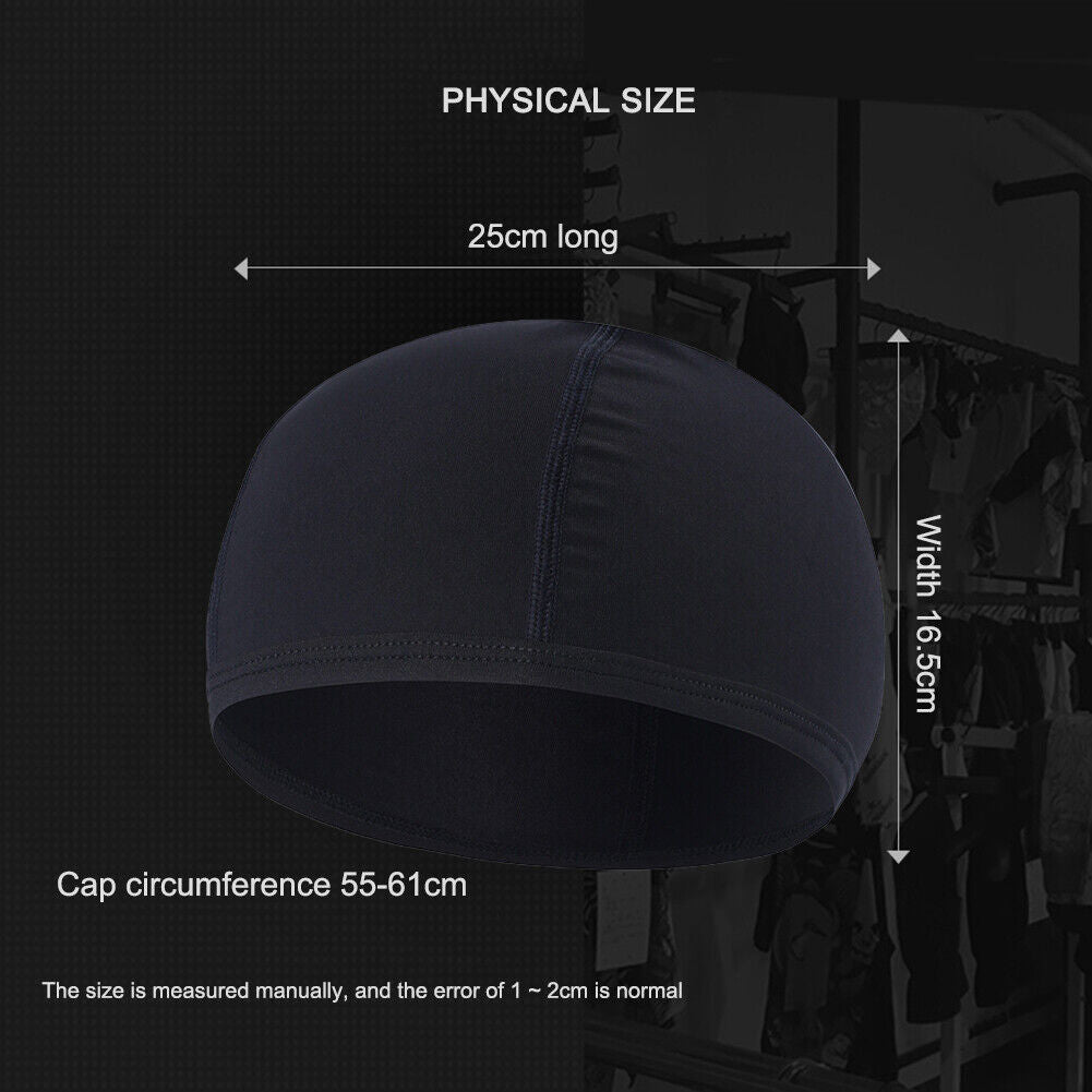Quick Dry Helmet Liner Cap Anti-UV Motorcycle Windproof Riding Hats (Black)