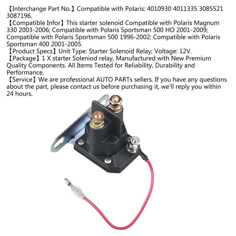 Starter Relay Solenoid Switch for Polaris Sportsman 250 300 335 Easy to Install