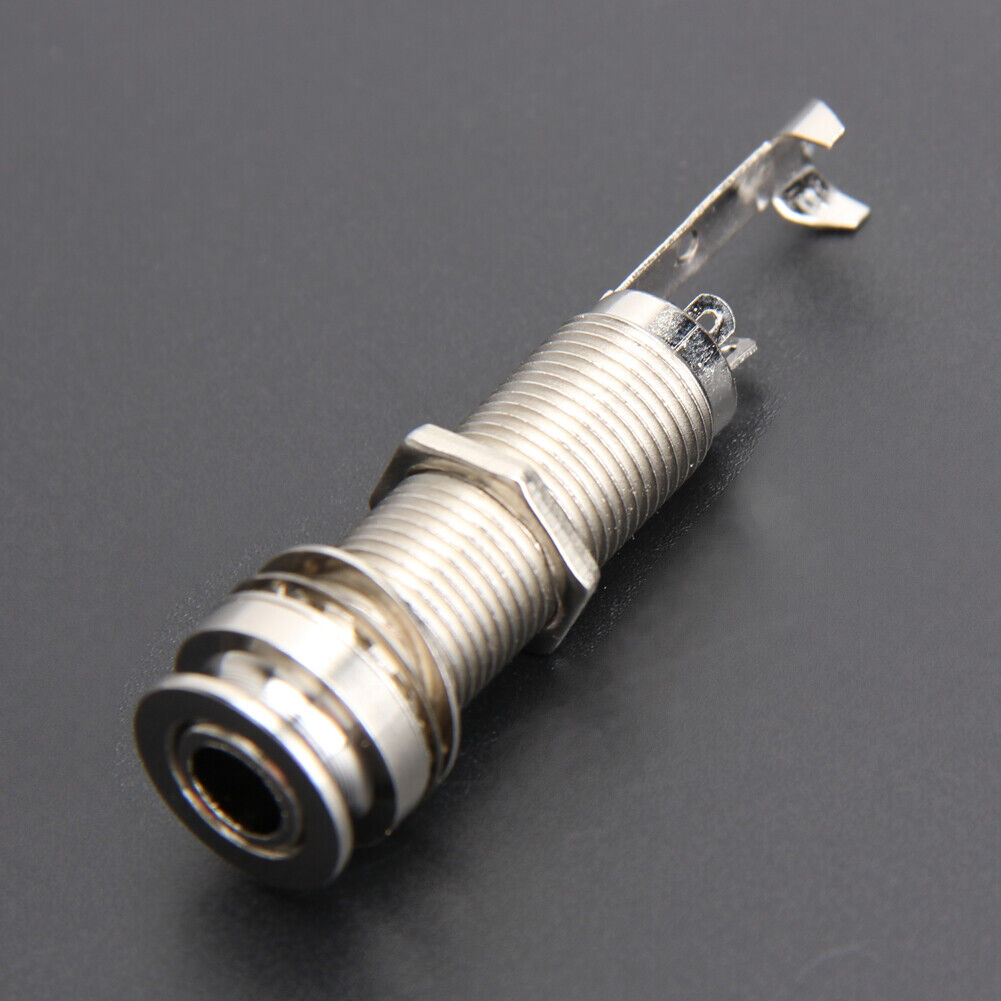 NICKEL GUITAR ENDPIN JACK 3 PRONGS THREADED CYLINDER LONG LEG