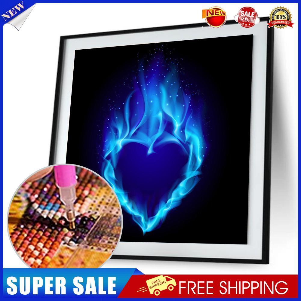Flame 5D Full Drill Diamond Painting Embroidery DIY Cross Stitch(Blue Love)