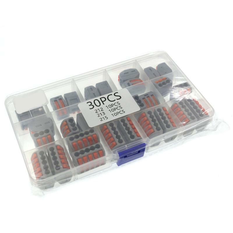 30 x Wire Conductor Quick Terminal Block Connectors Reusable Conductor 2/3/5 Way