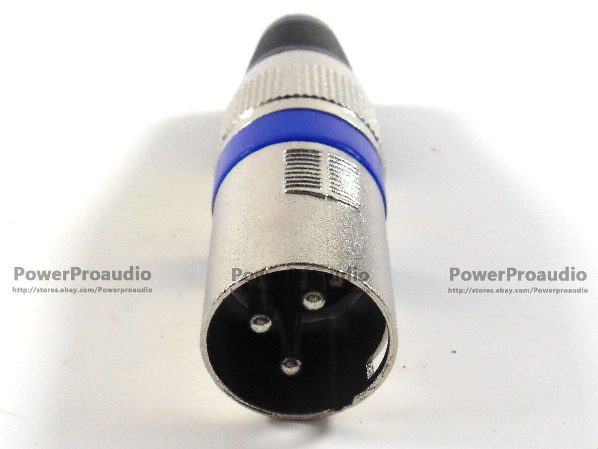 10PCS/LOT 3Pin Audio Microphone Cable Connector Male & Female MIC Blue