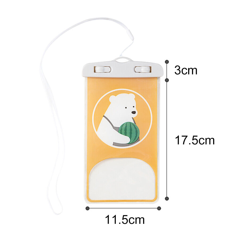 Universal Cartoon Phone Waterproof Bag Touch Screen Sealing Pouch (Bear)