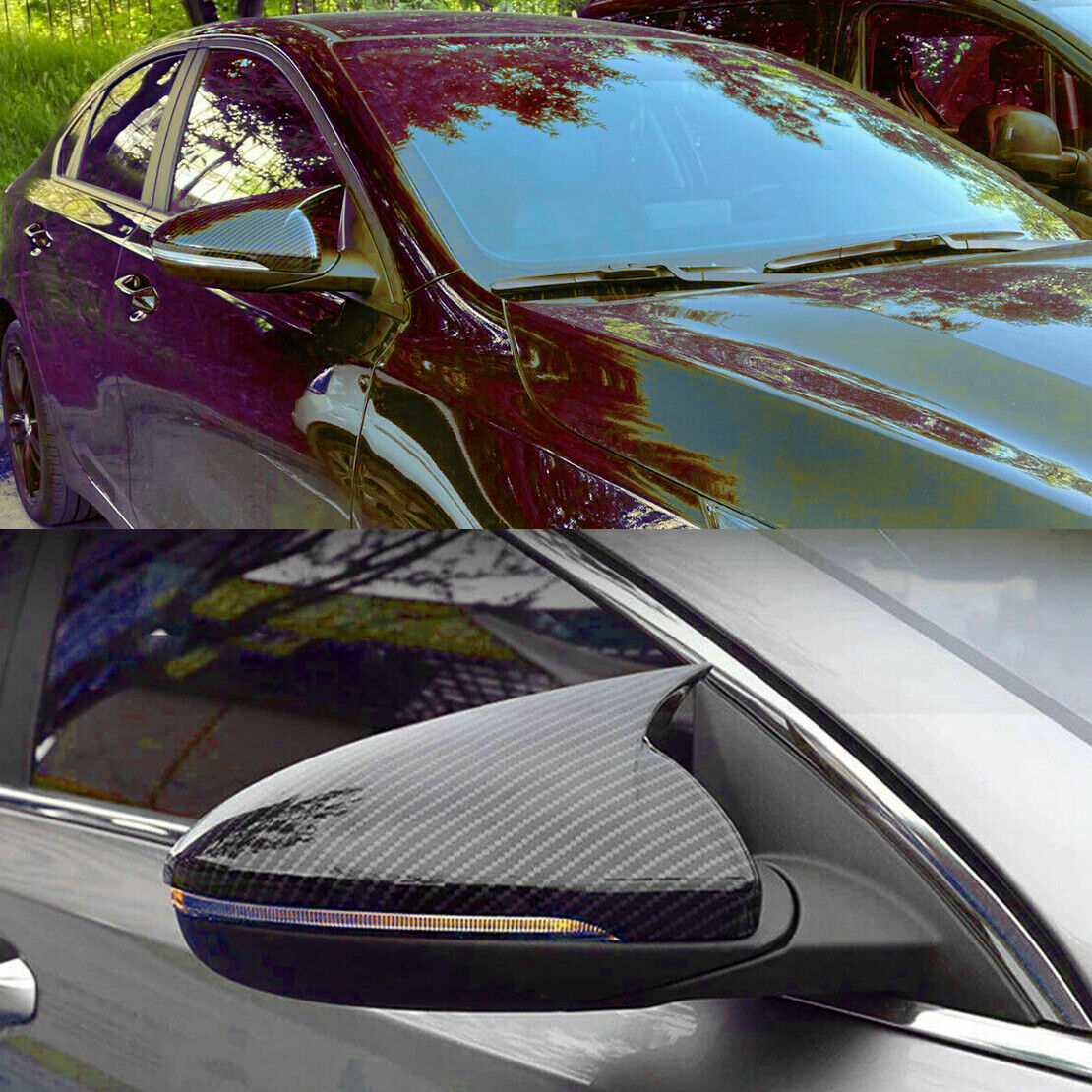 2pcs Horn Rearview Side Mirror Cover Trim Fit For Kia K3 Forte 2019-2021