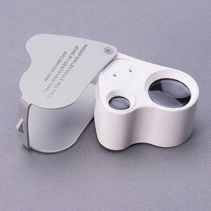 60X 30X Glass Magnifying Magnifier Loop Jewelry Loupe with LED Light Hot