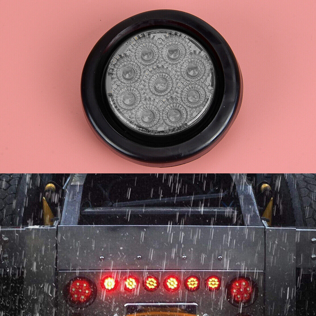 1Pcs 2" Round Red LED Side Marker Light Clearance Part Fit For Truck Trailer Van