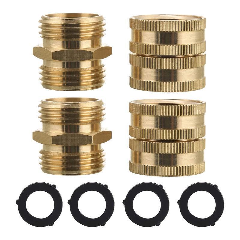 Rustproof 3/4'' Brass Connector Anti Deformed 4 Pieces Adapter with Washers