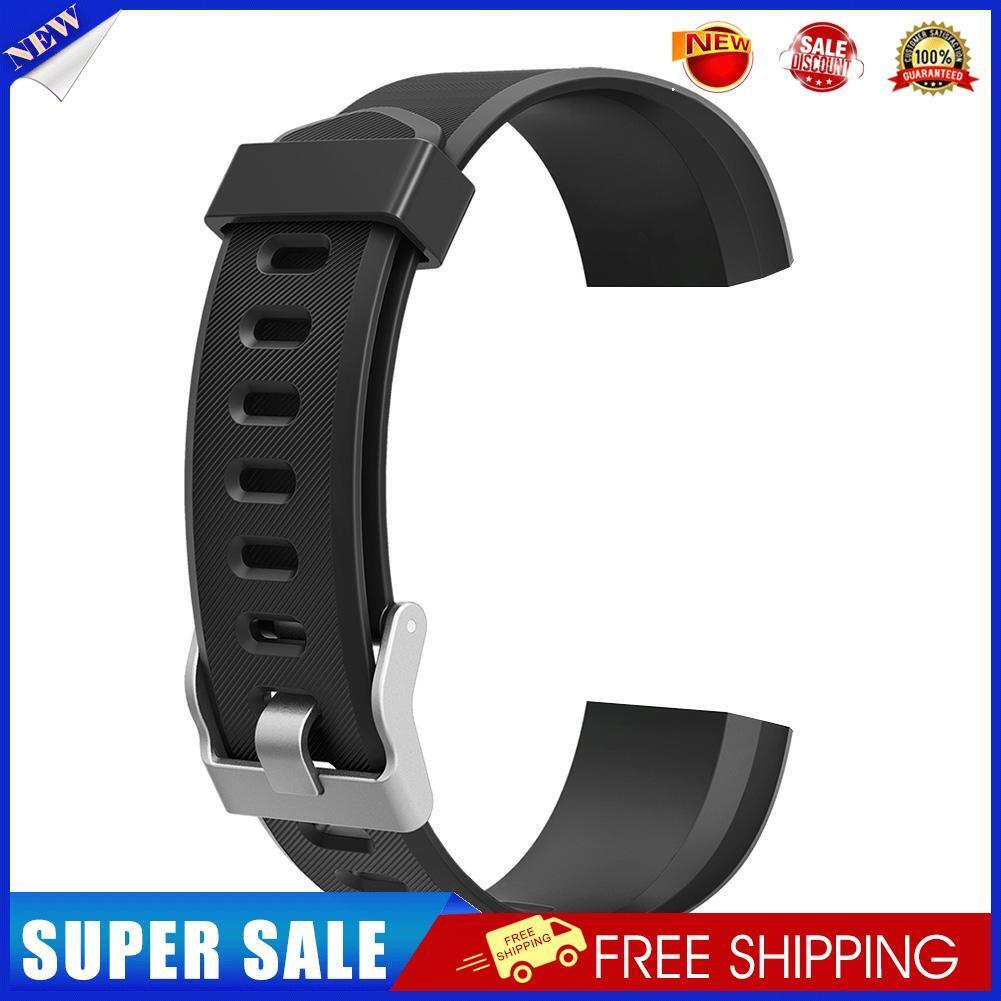 Silicone Sport Wrist Strap Watch Band for ID115Plus HR Smartwatch (Black)