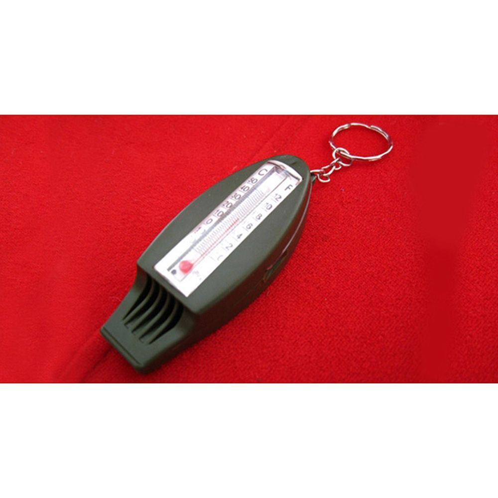Camping Outdoor Hiking Supplies 4 In1 Whistle Thermometer Magnifier Compass