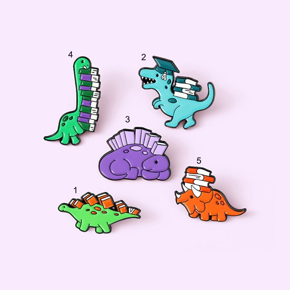 Backpacks Cute Enamel Pin Cartoon Dinosaur Brooch Lapel Pins Animal Pattern