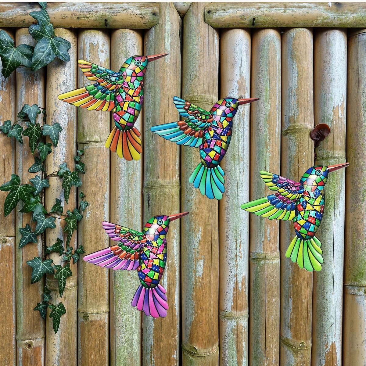 Home Decoration Wall Hanging Garden Craft Metal Hummingbird Ornament Iron Art