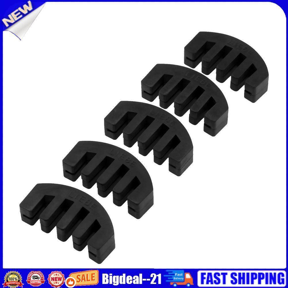 5pcs Black 5-Prong Rubber 4/4 Violin Silencers Fiddle Practice Mutes