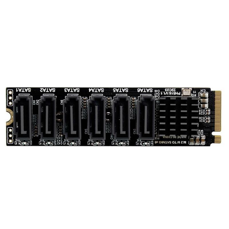 M.2 to Sata3.0 Adapter Card Converter Card with 6 Sata3.0 Ports ASM1166 Chipset