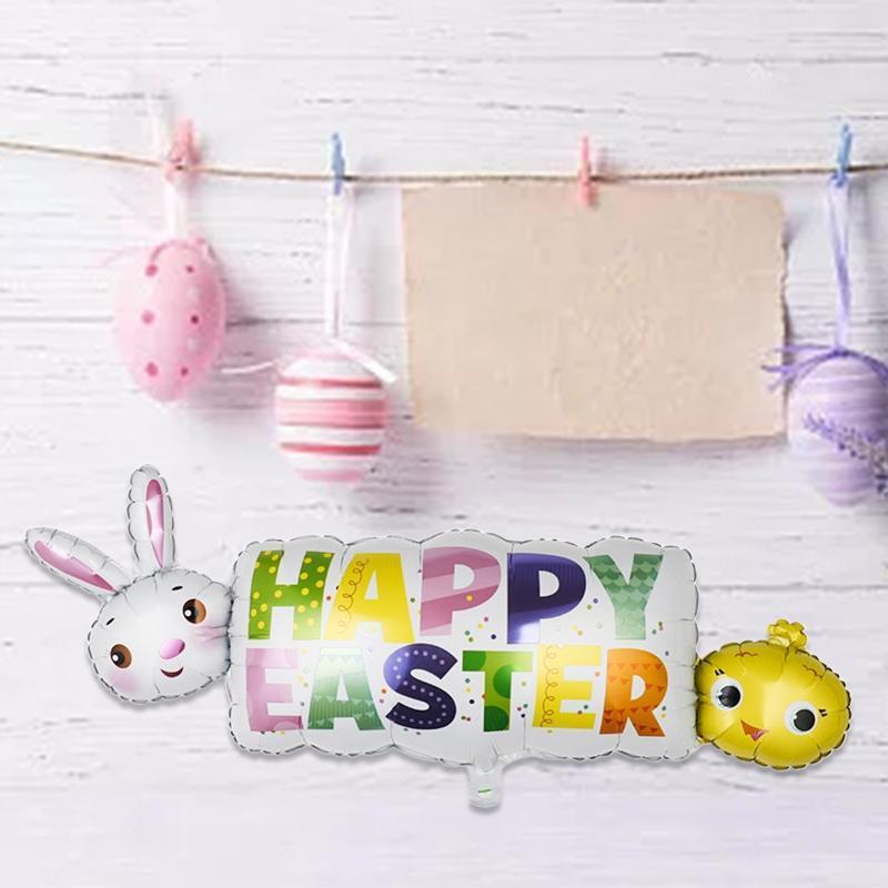 Happy Easter Bunny Aluminum Film Balloons Set of 10 Cartoon Animal Balloon