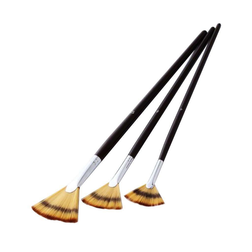 3Sets Paint Brush Fan   DIY Acrylic Painting  Coloring Art