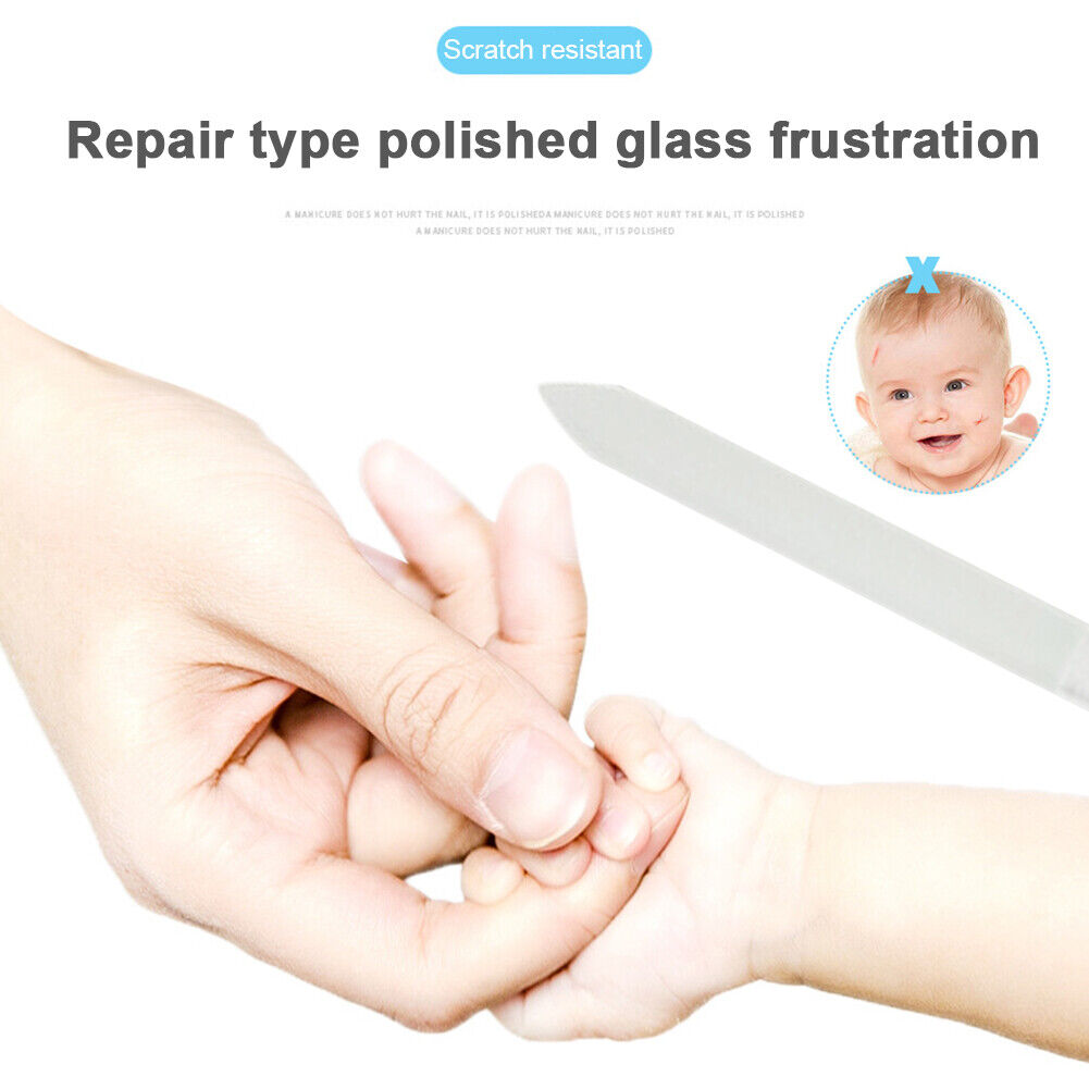 Glass Nail File Block Nail Polish Sanding Buffer Strips Polishing (White)