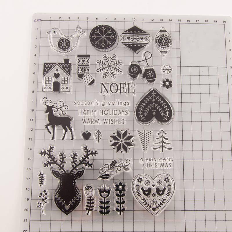 Christmas Silicone Clear Stamp Cling Seal DIY Scrapbook Embossing Album Decor