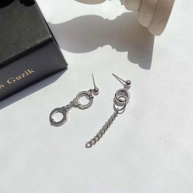 Asymmetrical Chain Female Ins European American Style Fashion Simple Earrings