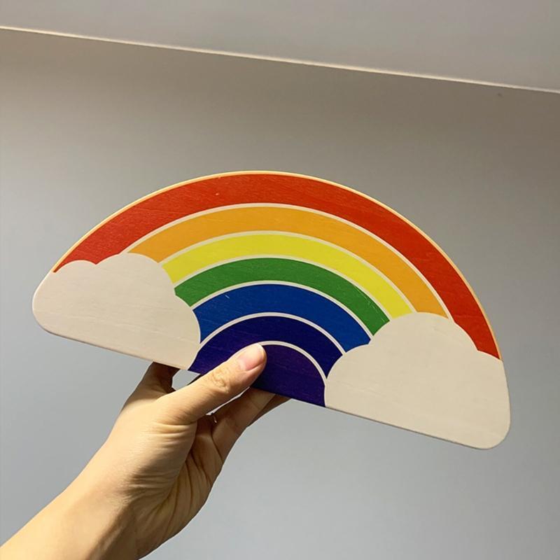 Rainbow Wooden Pen Holder DIY Pencil Container Storage Box Phone Desk Organizer
