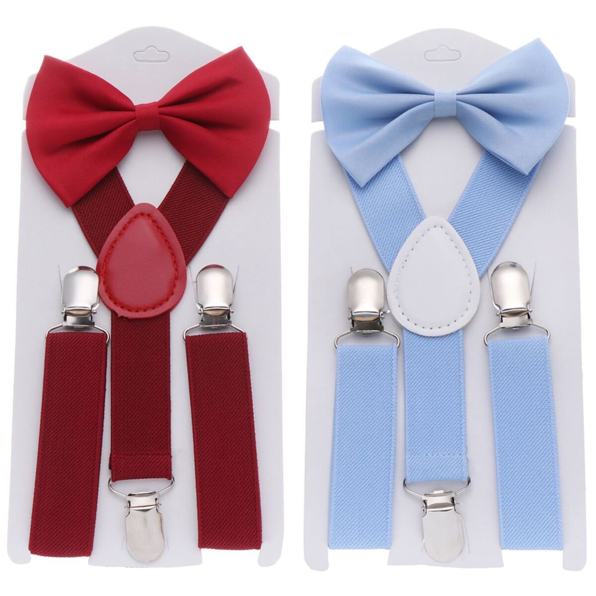 Color Hair Bow Set Printed Bow Tie Cow Tie Belts Elastic Braces Kids Suspenders