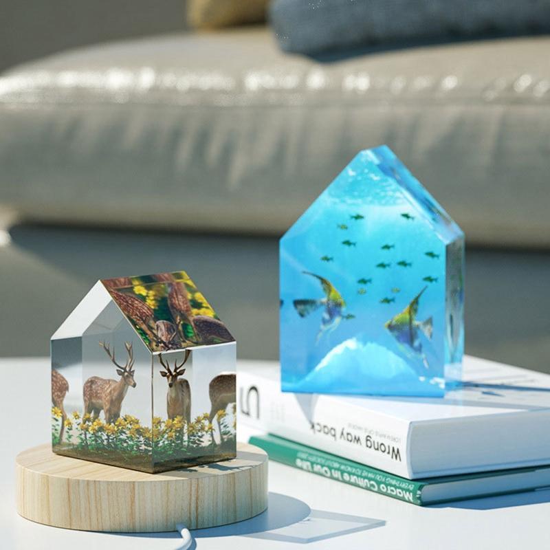 Diy Crystal Drop Glue Table Bookend Mold Mirror Ornament House Specimen Mold