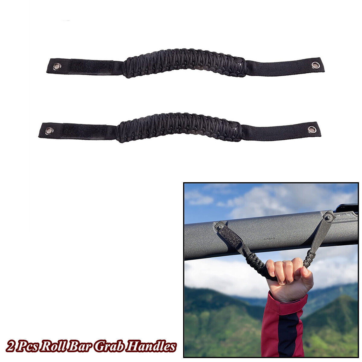 2 Pcs Non-Slip Roll Bar Grab Handles Grip Handles For Ford Bronco 2021 2022 New