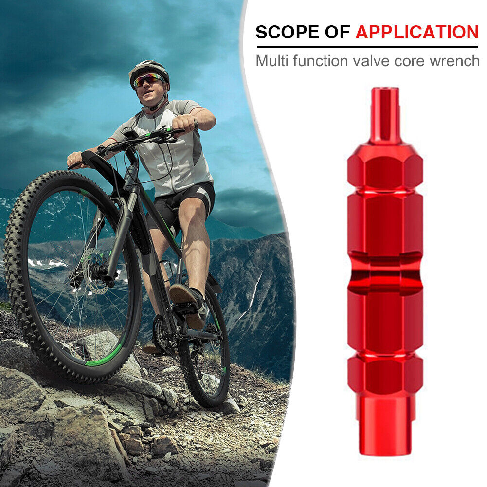 Bicycle Tire Air Nozzle Wrench Valve Core Disassembly Tube Tools (Red)