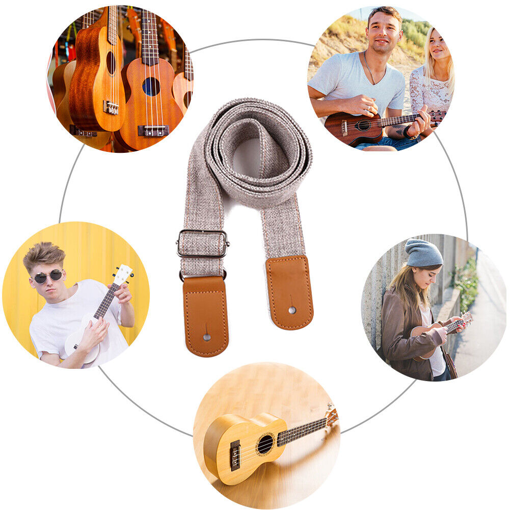 Guitar Strap Anti Slip Bass Ukulele Shoulder Belt Musical Parts (Grey)
