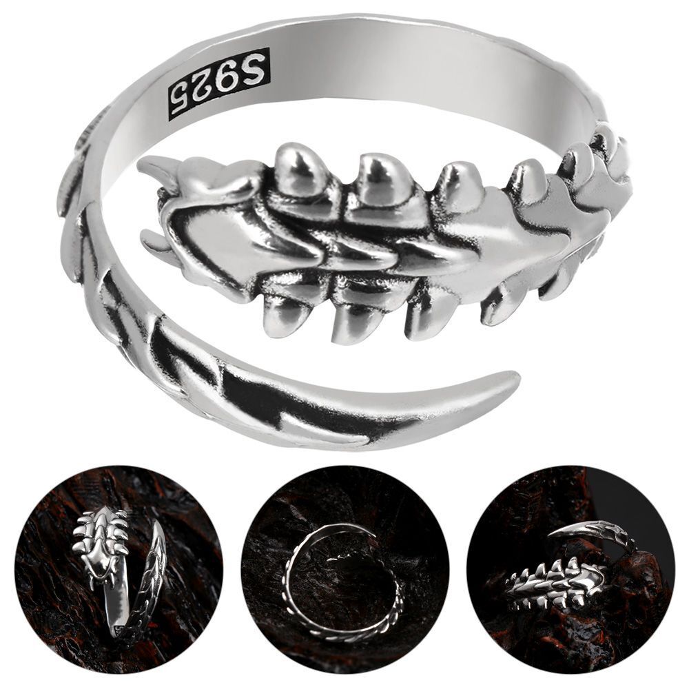 Coiled Bone Jewelry Accessories Punk Style Hip Hop Centipede Ring Open Rings