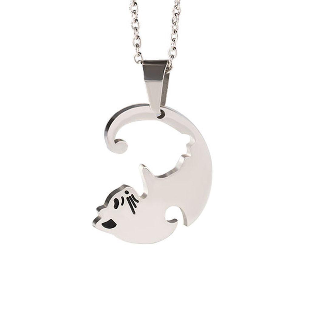 2 Pieces Couples Necklace Clavicle Chain Romantic  for Lover Anniversary