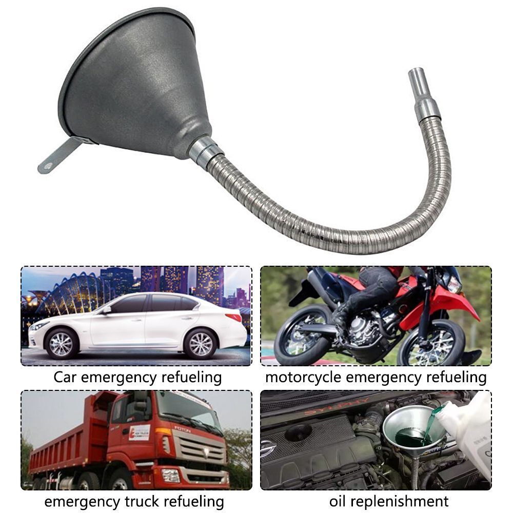 Oil Fill Funnel Fuel Oil Funnel Gasoline Engine Oil Funnel with Filter Screen