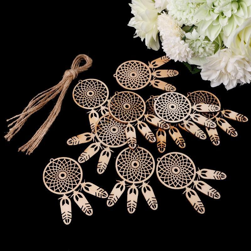 10Pcs Wooden Snowflake Lantern Wedding Party Xmas Home Hanging Decor Craft DIY