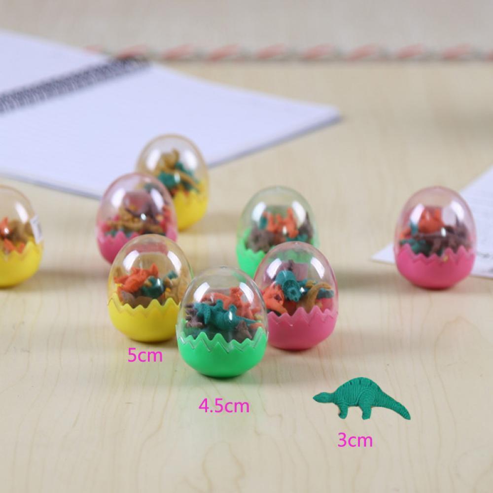 7Pcs/1Egg Cute Students Kids Office Stationery Dinosaurs  Pencil Eraser Rubber