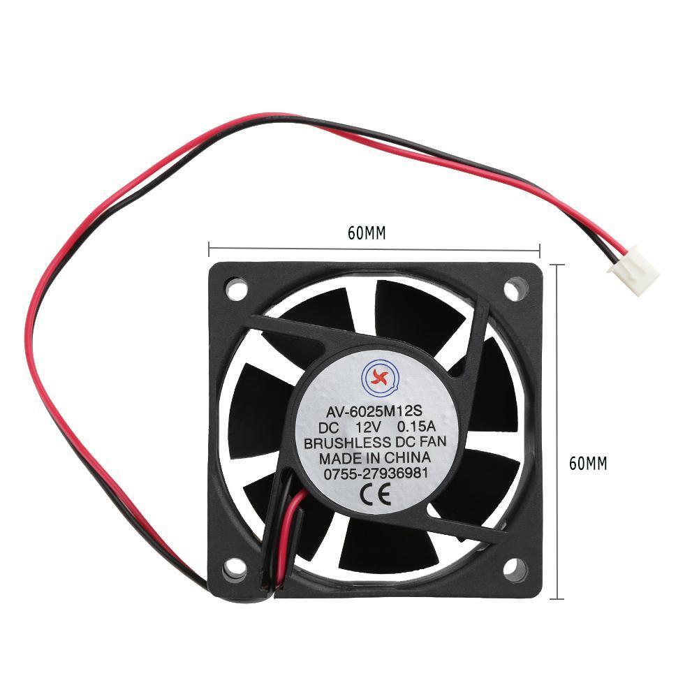 Low Noise AV-6025M12S DC12V 0.15A 60x60x25mm Brushless Cooling Fan Cooler