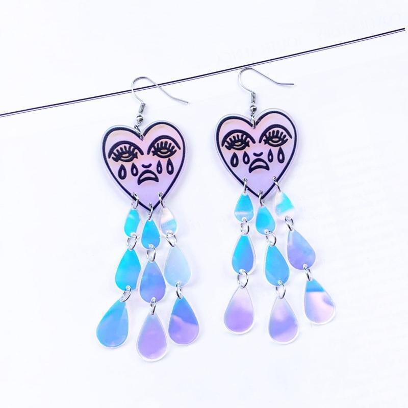 Personalized Teardrop Tassel Earring Valentines Day Exaggerated Dangle Earring
