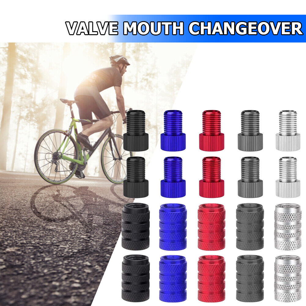 20pcs Pump Valve Adapter with Cap Bicycle Convert Presta to Schrader Valve