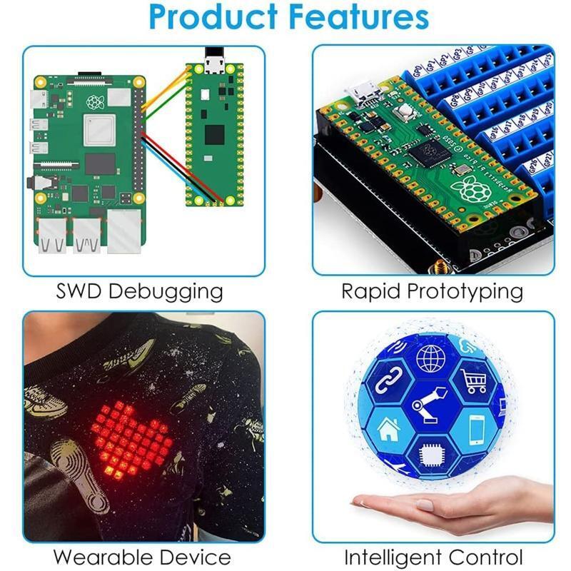 for Raspberry Pi Pico Screw Terminal Block Breakout Module w/ Aluminum Enclosure