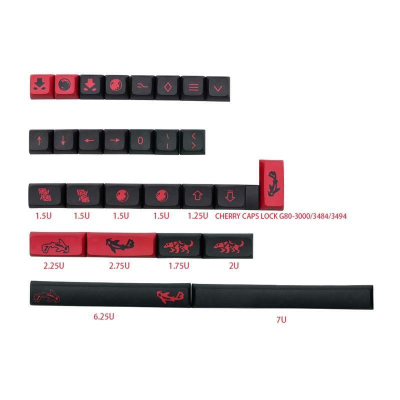 132pcs Keycaps PBT Dye Sub XDA Keycap for Cherry Gaming Mechanical Keyboard DIY
