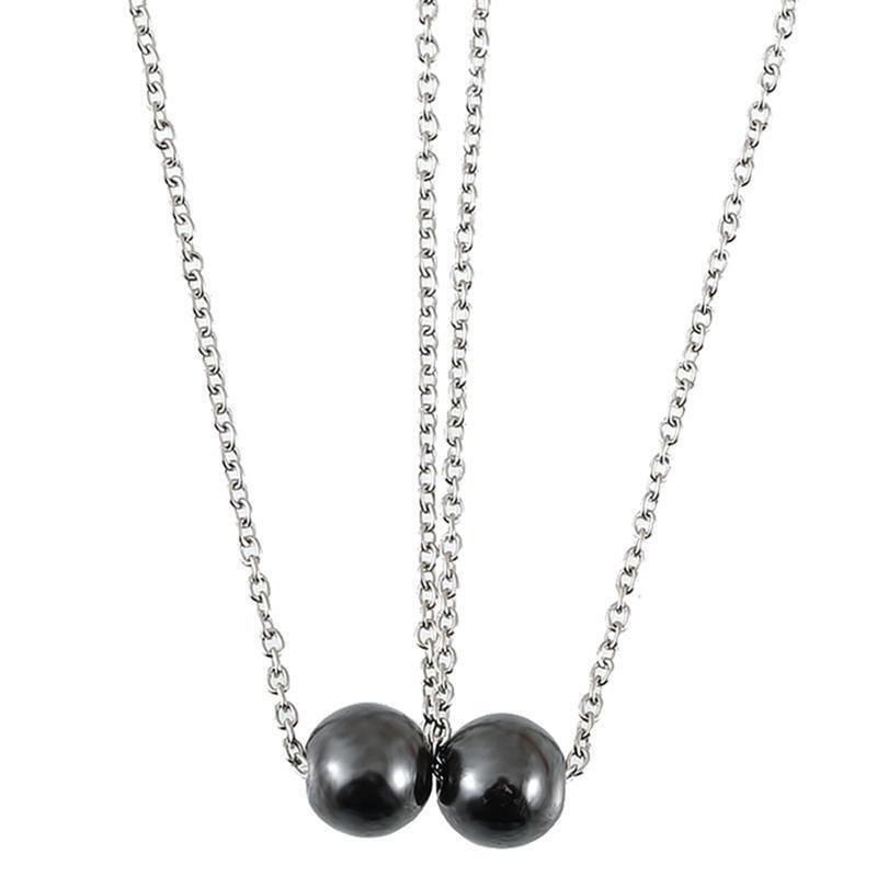 2pieces/set Non-Magnetic Black Hematite Bead Necklace Luxury Fashion Jewelry