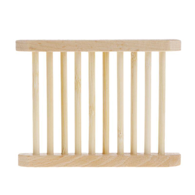 Wooden Handmade Bathroom Anti-Skid Soap Dish Sink Drain Holder Sundries Rack