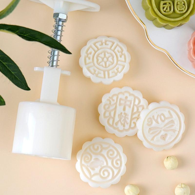 50g Moon Cake Moulds Chinese Words Shaped Hand Pressure Mooncake Decorating Tool