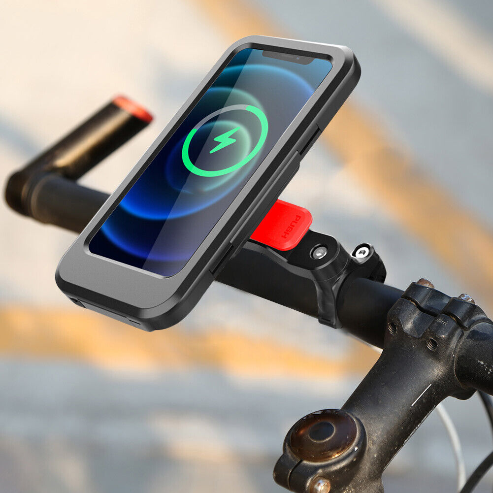 Bicycle Scooter Handlebar Phone Case Holder Wireless Charging Phone Bracket