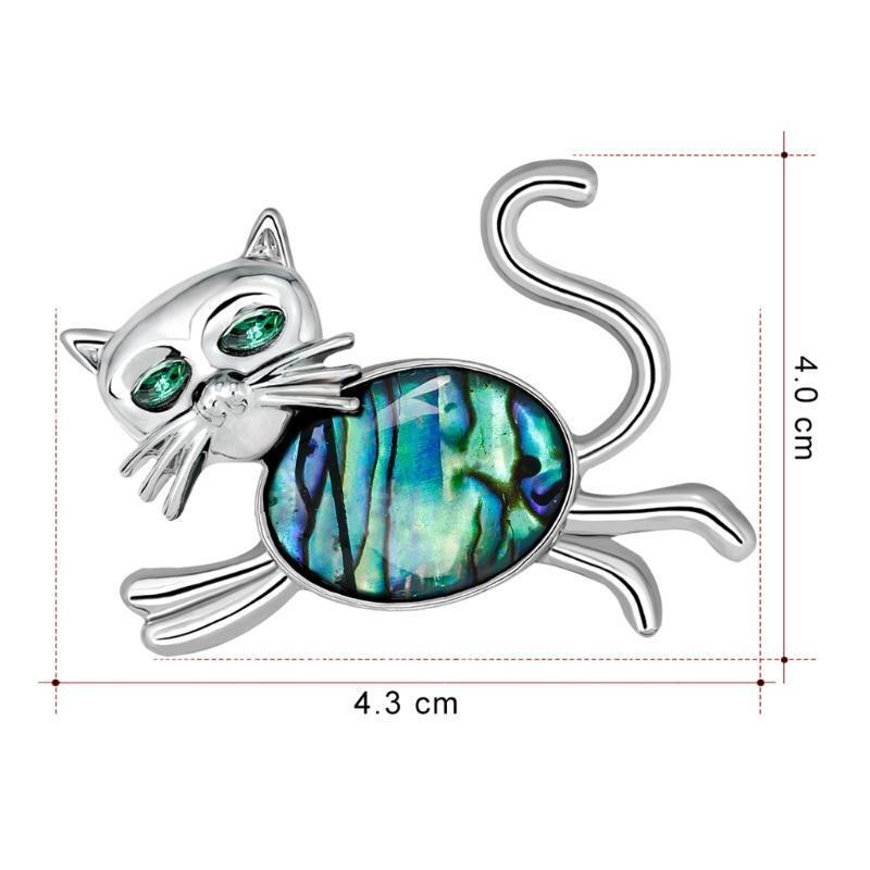 Cute Cat Shell Cartoon Brooch Collar Pin Corsage Animal Badges Dress Accessories