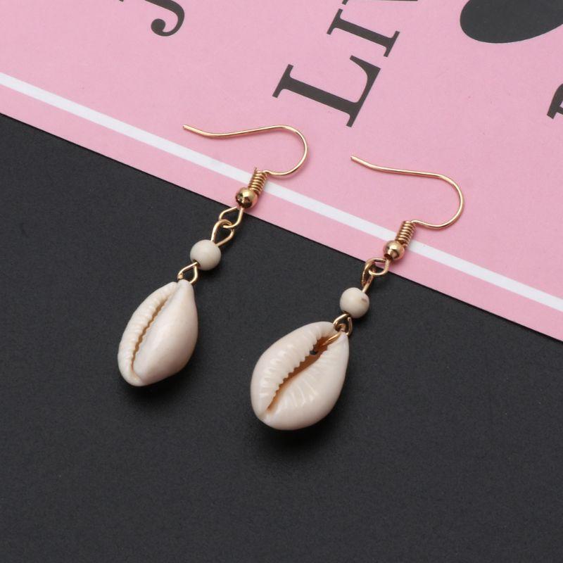 Natural Simple Cowrie Shell Hook Dangle Drop Earrings For Women Fashion Jewelry