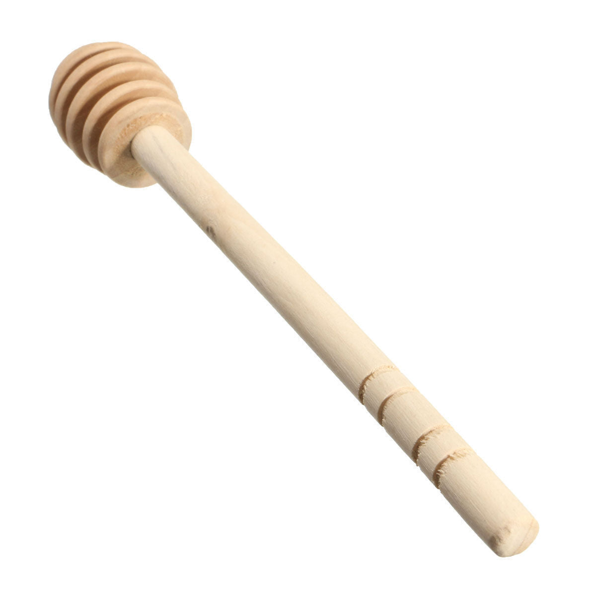 6" Long Wood Honey Dipper - Wooden Honny Pot Stick Spoon  Drizzler Server
