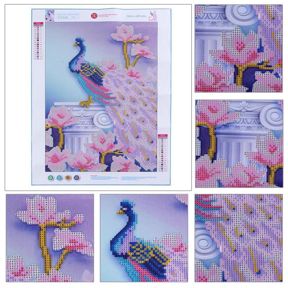 Magnolia Peacock 5D Diamond Painting Embroidery DIY Cross Stitch Home Decor