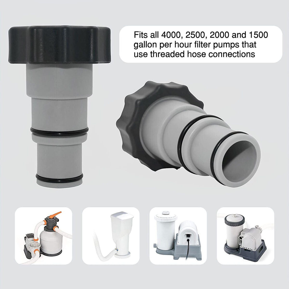 Hose Adapter Replacement Durable & Multi-Scene Use for Pool System (2pcs)