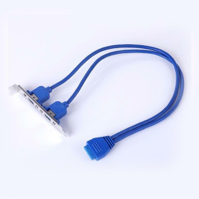 Dual Ports USB3.0 to Motherboard 20Pin Baffle Cable Adapter 20Pins USB Expansion