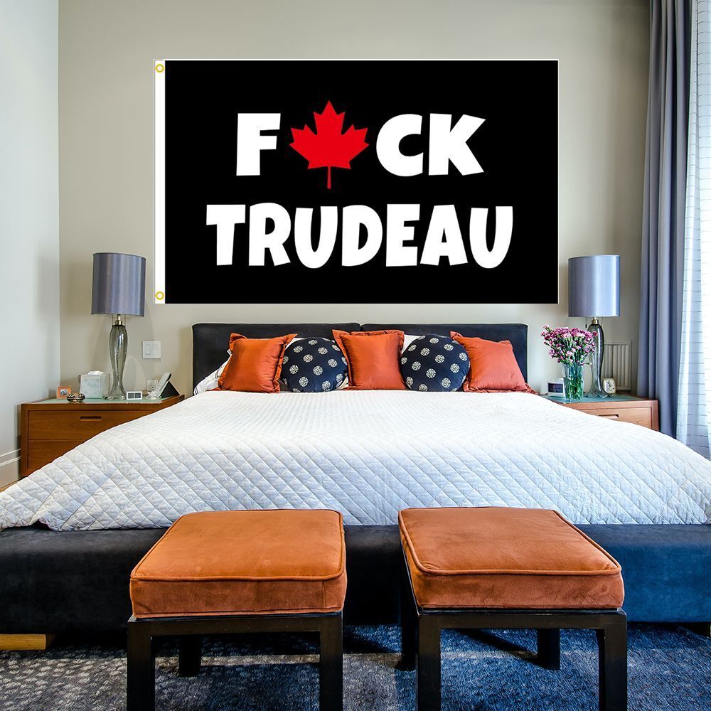 Banding Fade Resistant Outdoor Banner F Word F Trudeau Flag Polyester Fabric