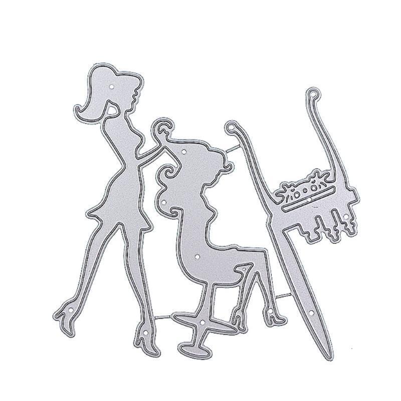 Hairdressing Metallic Cutting Dies Exquisite Scrapbooking Embossing Template